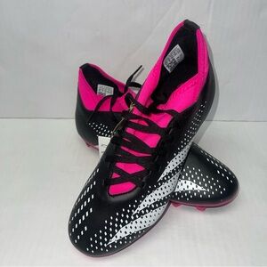 Adidas Predator Accuracy .4 S Adult Flexible Ground Soccer Cleats Black/Pink 6.5